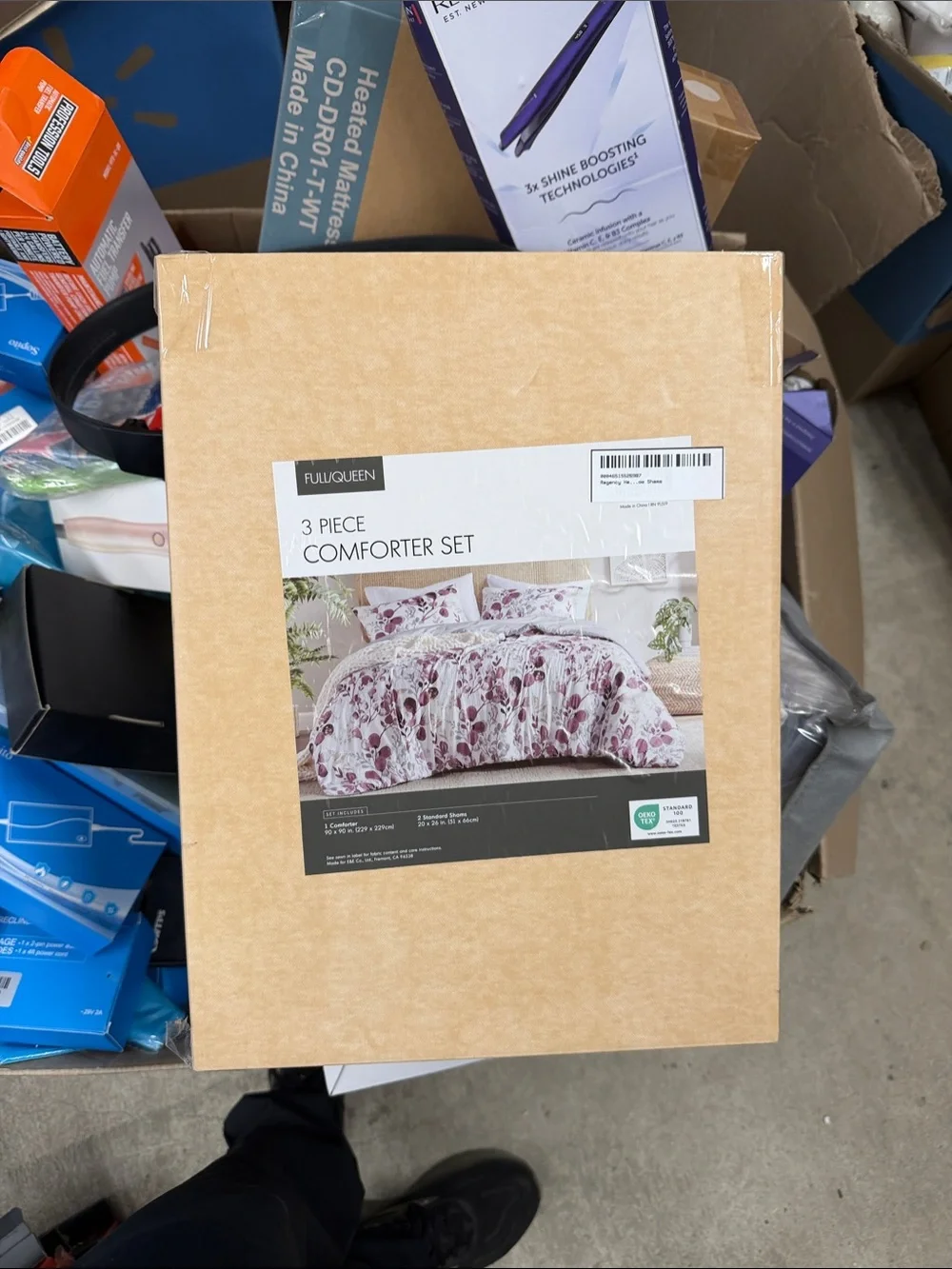 3-Piece Comforter Set by - Plum Floral